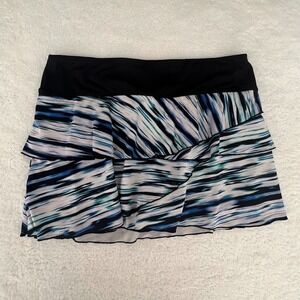 Fila Women's Athletic Skort Size L Black Blue Abstract Tennis Golf Running